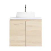 CIBO 600mm Coast Veneer Nordic Wall Hung Bathroom Vanity With White Matte Pod Basin
