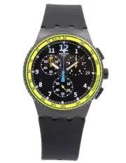 New Swiss Swatch IRONY SIFNOS Silicone Chronograph Date Men Watch 42mm SUSB404