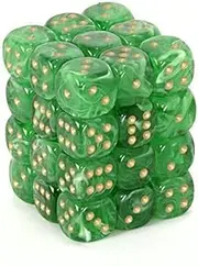 Chessex CHX 27835 Vortex 12mm d6 Green/gold (36)