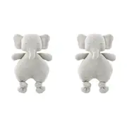 2x The Peanutshell Knitted Elephant Plush Cotton Animal Baby Fun Toy 30cm GRY 0+