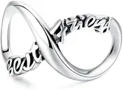[LES FOLIES DI PAOLA GRIECO] Infinity Friendship Best Friends 925 Silver Charm - Les Folies Fits Pandora Sterling Silver Cubic Zirconia, Sterling Silver, Cubic Zirconia