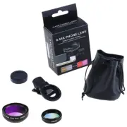 Universal 0.45X Wide Angle + Macro 37mm Phone Lens w/ 49UV Clip-On Accessory