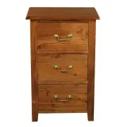 Tasmania 3 Drawer Lamp Table (Light Pecan)