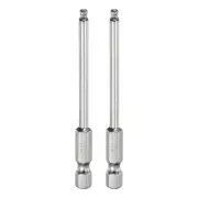 2pcs Ball End Hex Screwdriver Bit Set 3mm Magnetic 1/4" Hex Shank 3" Long