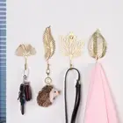 For Towel Clothes Wall Hanger Hanging Storage Rack Leaf Shape Wrought Iron Hook