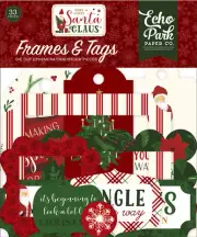 Echo Park - Here Comes Santa Claus Frames & Tags Ephemera 33/pk Christmas
