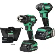 Metabo HPT KC18DEXQBM 18V MultiVolt Drill Driver & Impact Driver CK (2 Ah) New