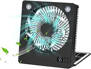 Solar Fan | Cooling Solar Fan Camping Gear | Battery Operated 3 Speeds Folding Cool Gadgets with Lights, Survival Gear for Power Outage Outdoor