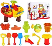 Sand & Water Table, 23/25pcs Outdoor Play Table for Kids & Toddlers, Sand and Water Table Beach Toys, Sand and Water Creativity Table, Educational Sensory Playset, Kids Outdoor Play Garden Sandpit