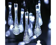 Solar Drop Lights, Water Drop Fairy Lights 20ft 30LEDs Solar Water Drop Waterproof for Outdoor,Spotlights