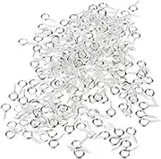 Practical 600 Pcs Jewelry Small Screw Eye Pins Screws Silver Clasps Hooks for Epoxy Resin Art Craft Keychains Necklace Display Bust