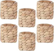 6X Rustic Napkin Rings | Farmhouse Style Grass Napkin Holders | Artificial Autumn Decor for Table Settings | Great for Wedding Banquets and Thanksgiving Celebrations and Banquets