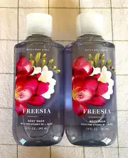 BATH AND BODY WORKS FREESIA BODY WASH/SHOWER GEL 10 FL OZ, LOT OF 2, NEW!