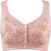 Women Birthday Tank Tops Comfortable Large Size Front Open Button Middle And Old Age Gathering No Steel Ring Comfortable And Breathable Bra
