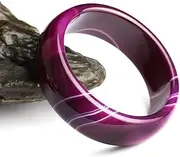 [BOSUGE] Natural Feng Shui Wealth and Luck Bracelet Women, Jade Bangle Bracelet for Women Width 0.78 Thick 0.23 Inch Natural Purple Agate Bangle (2.28-2.44In) G006,60 (Color : Jade)