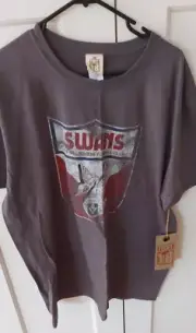 AFL Sydney Swans First 18 T-Shirt Tee Retro Style Men's XL Licensed BNWT