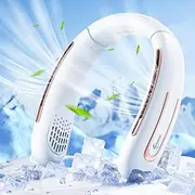 [WITHOUSE] Neck Fan, Portable Rechargeable Fan, 3 Stage Silent Neck Fan, Durable Bladeless Fan (20H) for Home, Outdoor, Travel
