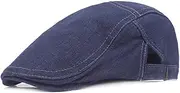 [Generic] Men’S Denim Berets Hat Simple Adjustable Visor Hats Golf Newsboy Cap