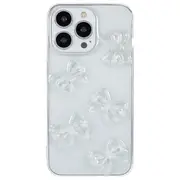 For iPhone 15 Pro Max Bowknot Design Back Cover Anti-drop Clear Epoxy TPU Phone Case