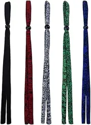 [Aifrymne] 5 Pcs/5 Colors Glasses Strap - Soft Sport Eyeglasses , Adjustable, Non-Slip Eyewear Retainer Cord for Sports, Reading & Outdoor Activities，Comfortable Nylon-Cotton Blend, Universal Fit for All Glasses