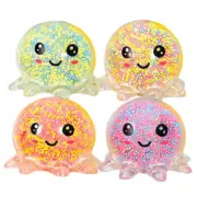 2pcs Glowing Light Squid Vent Ball Squeeze Toy Bubble Octopus Ball Stress Relief