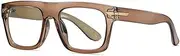 [WNCKSQ] Retro Square Clear Eyewear TR90 Women Glasses Frame Fashion Men Optical Eyeglasses Frame Computer Goggles,Tea