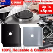 Reusable Non-stick Foil Gas Range Stove top Burner Protector Liner Cover 8PCS