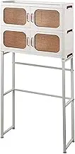 Adjustable Shelves Bathroom Storage Rack with Double Doors Versatile Space Saving Organizer for Laundry Room and Bathroom