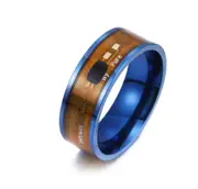 Blue Color NTAG213 NFC Tag Finger Ring Multifunctional Intelligent Ring Titanium Steel Smart Wear Finger Digital Rings for Men Women