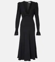 [Alessandra Rich] Alessandra Rich Envers lace-trimmed satin midi dress AU 4 black