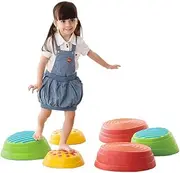 Kids Balance Stepping Stones, Balance Blocks for Exercise Balance & Coordination, Indoor & Outdoor Obstacle Course Toy, Rainbow Crossing River Stone/7604 (Color : 6pcs)