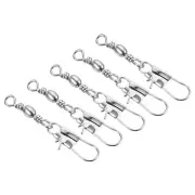 Fishing Barrel Swivel with Interlock Snap, 100Pcs 11lb Carbon Steel, Silver