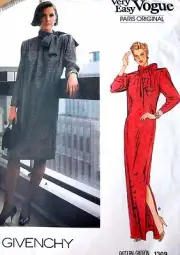* Vintage Vogue1309 Misses Givenchy Dress Pattern sz 12 UNCUT