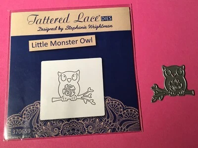 Tattered Lace Die TLD 1117 Little Monster Owl, Craft Die, sent Tracked Aust Post