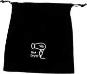[ELAYARD] 1Pc Portable Hair Dryer Travel Bag with Drawstring Closure Compact Storage Pouch for Organizing Hair Tools Lightweight and Easy to Hang for Home and Travel Black
