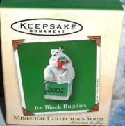 Ice Block Buddies`2002`Miniature-Polar Bear,Cold As Ice,Hallmark Ornament- NEW