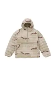 New Supreme York FW24 Desert Camo Jacket Micro Down Half Zip Hooded Pullover