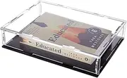 FINGERINSPIRE Acrylic Book Display Case 10.2x1.7x2.1inch Assemble Clear Acrylic Box with Black Bottom Transparent Display Cover Case for Book Display Book Protector Box for Organization