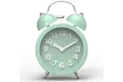 Loud Alarm Clock for Heavy Sleeper, Small Twin Bell Alarm Clock,Simple Retro Clock for Bedside, Batt