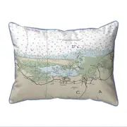 Cape Cod Sandy Neck Map Pillow 16x20 – Large Corded Indoor Outdoor