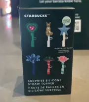 New Sealed Starbucks Surprise Silicone Straw Topper Mystery Box Limited Holiday