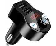 Car Bluetooth Radio FM Transmitter, Bluetooth 4.2 Adapter Car Audio Wireless FM Modulator Handsfree Call Car Kit Support 5V 3.1A Dual USB Charge/USB/S