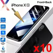 10pcs Tempered Glass 9H Guard screen protector for Apple iPhone Xs front + Back