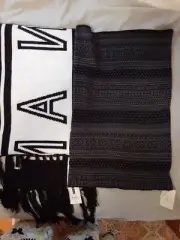 Men's Top Man Reversible Scarf & Guess Snood/Cowl Style Scarf Black/White, NWT