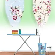 Printed Replacement Iron Board Cover 43x13in Tabletop Standard Large Adjustable Iron Pad Covers Cotton Iron Board Covers Padding, Drawstring Tightening(Blue)