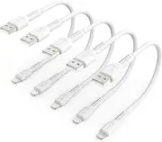 1ft iPhone Charge Cable Short, 5Pack USB to Lightning Cord for Fast Charging Stations 1 Foot Compatible with Apple iPhone 12 11 Pro Max Xs 8 7 6 5 Plus, iPad Air/Mini