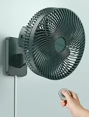 10 Inch Wall Mount Oscillating Fan with Remote and Timer, Small RV Fan with Powerful 4 Speeds, 90° Oscillation,60° Adjustable Tilt, 5.92 ft Wire, Quiet Corner Fans for Bedroom, Indoor Bathroom
