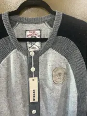 DIESEL TRICOT & CO Wool Blend Knit Pullover Sweater Contrast-Trims Sz L