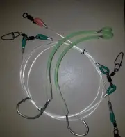 1 X DHU FISHING RIG DEEP SEA 250LB LUMO RIGS 2 SWAPABLE 12/0 TUNA CIRCLE HOOKS