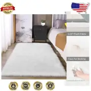 Soft & Plush 3x5 Faux Sheepskin Rug - Fluffy Rectangle Rug for Home Decor